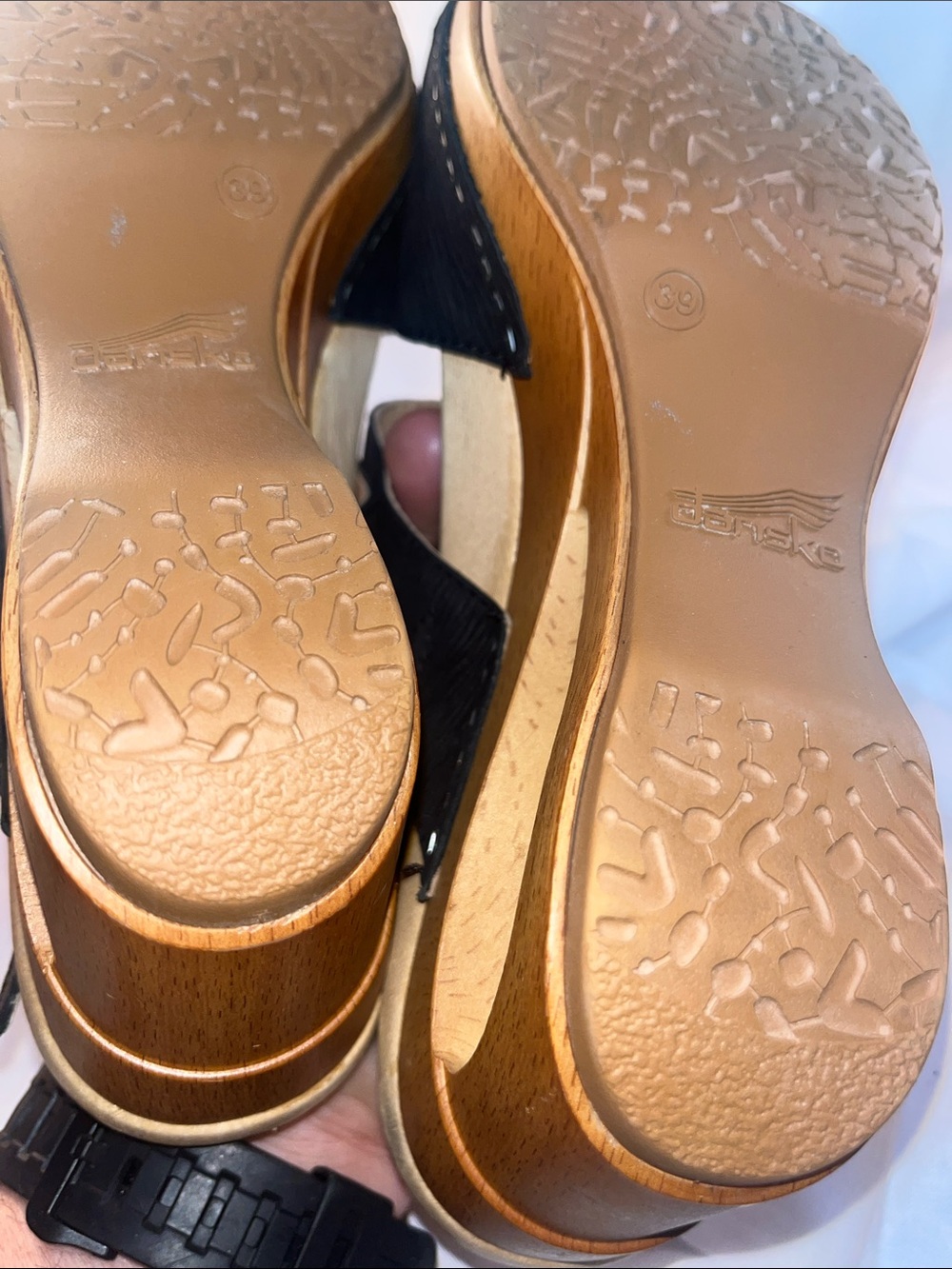Dansk Black Crisscross Slingback Wedge Sandals - Picture 9 of 9